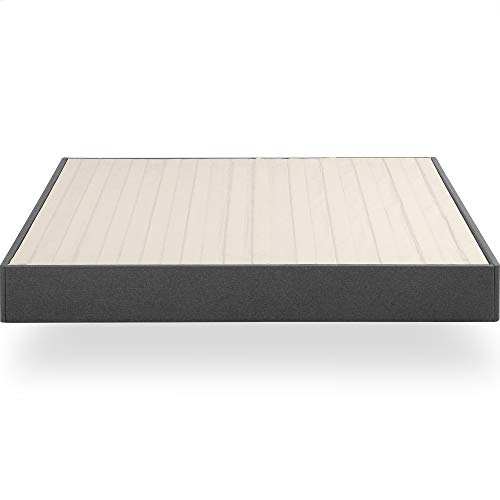 ZINUS Upholstered Metal Box Spring with Wood Slats / 9 Inch Mattress Foundation / Easy Assembly / Fabric Paneled Design, Queen