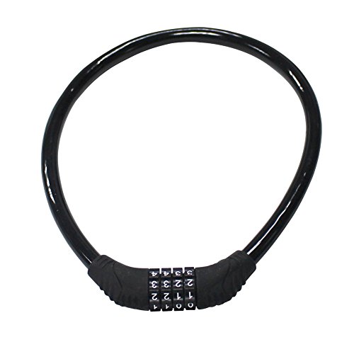 Sanwo Security Bike Lock 4 Digit Resettable Combination Cable Lock for Bicycle, 2 Feet x 1/2 Inch