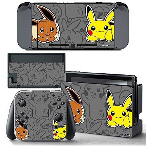Book Cover Ci-Yu-Online VINYL SKIN [NS] Pokemon Eevee Pikachu STICKER DECAL COVER for Nintendo Switch Console and Joy-Con Controllers