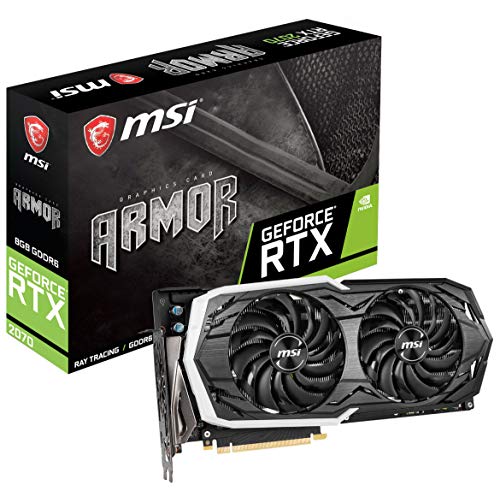 MSI GAMING GeForce RTX 2070 8GB GDRR6 256-bit HDMI/DP/USB Ray Tracing Turing Architecture HDCP Graphics Card (RTX 2070 ARMOR 8G OC)