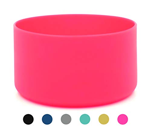 Flaskars Protective Silicone Boot for 12oz - 40 oz Hydro Sport Water Bottles Flask Anti-Slip Bottom Sleeve Cover (Pink, Fits 32 oz and 40 oz Bottles)