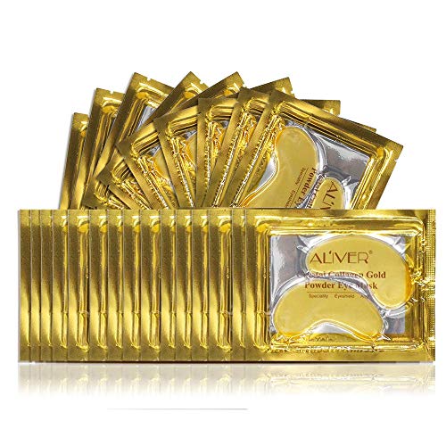 24K Gold Powder Gel Collagen Eye Mask, Anti Aging, Anti Wrinkle, Moisturiser for Under Eye Wrinkles, Remove Bags Under Eyes, Eye Bag Removal, Under-eye, Dark Circles,Hydrating, Puffy Eyes (25 Pairs)