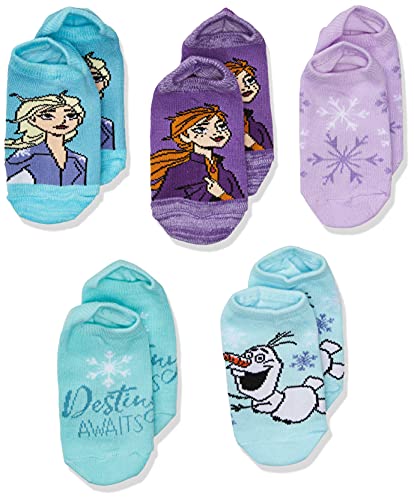 Disney Frozen Girls 5 Pack No Show Socks