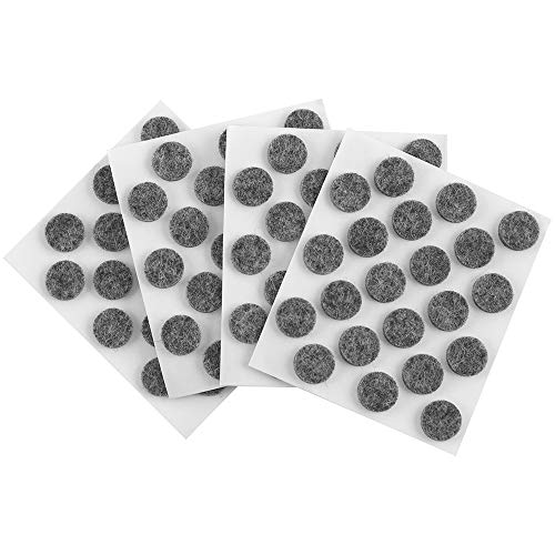 SoftTouch 4759695N Self-Stick Small Felt Pads - Protect Your Hard Surfaces from Scratches, 84 Pieces 3/8" Grey