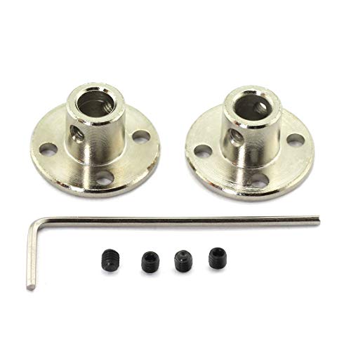 HJ Garden 2pcs 6mm Flange Shaft Coupling High Hardness Metal Flanged Joint Guide Shaft Support Coupler for DIY Model Shaft Connection