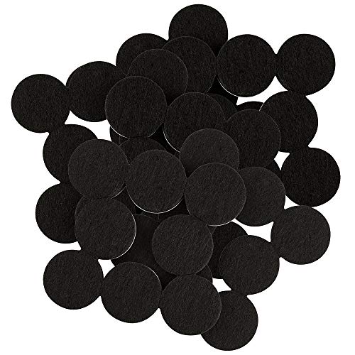 softtouch 1" Round Heavy Duty Self Stick Felt Furniture Pads to Protect Hardwood Floors from Scratches, 1 Inch, Black, 48 Count