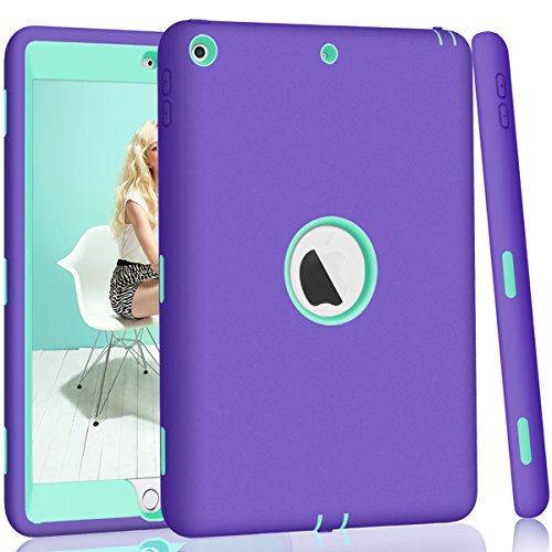iPad 5th/6th Generation Case, iPad 9.7 2018/2017 Case, Hocase High-Impact Shock Absorbent Dual Layer Silicone+Hard PC Bumper Protective Case for iPad A1893/A1954/A1822/A1823 - Purple