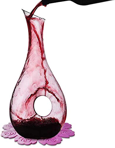 Book Cover USBOQO HBS 1.2 Liters Lead-Free Premium Crystal Glass Red Wine Decanter, Clear
