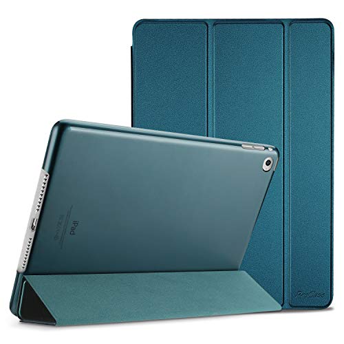 Book Cover ProCase Smart Case for iPad Air 2 (2014 Release), Ultra Slim Lightweight Stand Protective Case Shell with Translucent Frosted Back Cover for Apple iPad Air 2 (A1566 A1567) -Teal