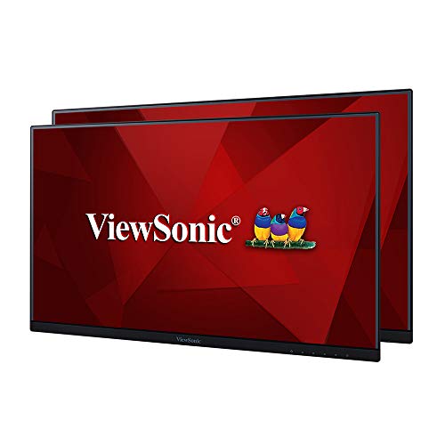 ViewSonic VA2456-MHD_H2 Frameless Dual Pack Head-Only 1080p IPS Monitors with HDMI DisplayPort and VGA for Home and Office,Black,24-Inch Head Only Dual Pack