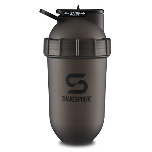 Book Cover ShakeSphere Tumbler: Protein Shaker Bottle, 24oz ● Capsule Shape Mixing ● Easy Clean Up ● No Blending Ball or Whisk Needed ● BPA Free ● Mix & Drink Shakes, Smoothies, More (Frosted Black)