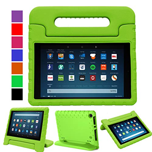MENZO Kids Case for Amazon All-New Fire HD 8 2018 - Shockproof Convertible Handle stand Light Weight Protective Cover Case for Fire HD 8" (2018 Released) Tablet, Green
