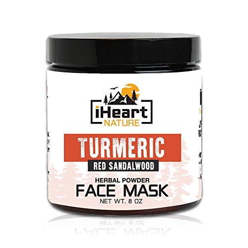 Turmeric Face Mask (DIY Powder with Organic Fenugreek Red Sandalwood) Clears Pores Brightens Skin (Anti-Aging Natural Herbal Cleansing Ayurvedic Mud) Secret Indian Clay Facial Mask