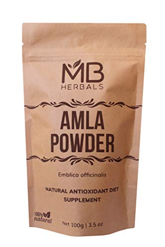 MB Herbals Pure De-Seeded Amla Powder 100 Gram | Amalaki | Super Food | Promotes Immunity & Healthy Digestion | Non-Irradiated Unrefined & Raw | Non-GMO | Gluten-Free | No-Preservatives