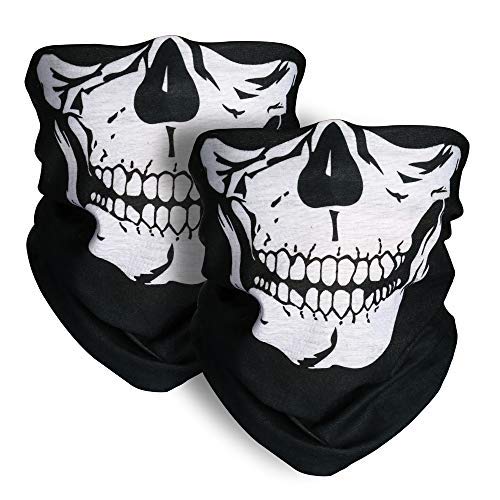 Xpassion Seamless Tube Mask 2 Pieces Windproof Dust-proof Motorcycle Face Mask for Out Riding Motorcycle Bicycle Bike Fishing Hiking