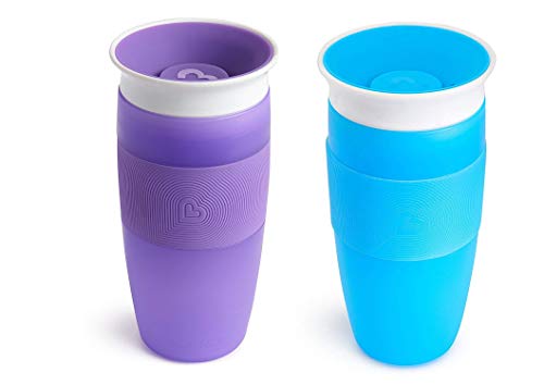 Book Cover Munchkin 14 oz Miracle 360° Sippy Cup -2 Pack- Blue/Purple