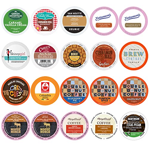 Book Cover Perfect Samplers Single Serve & Flavored K Cup Variety Pack, Flavored Coffee Pods Including Hazelnut, Caramel, & More, Coffee Pods Variety Pack for Keurig K Cups Brewers, Coffee Gift Set, 20 Count