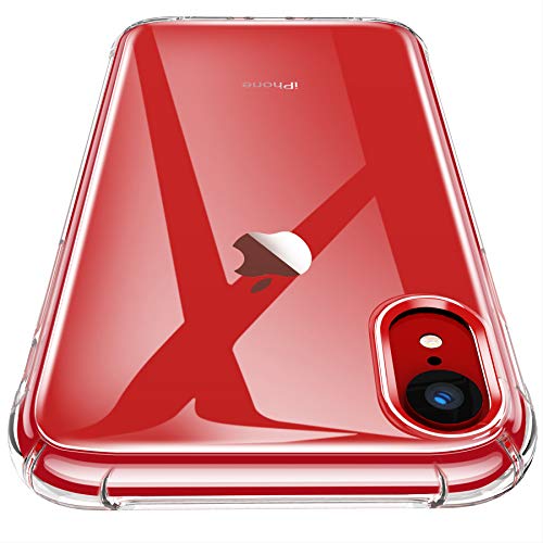 Book Cover CANSHN Compatible with iPhone XR Case 6.1'', Clear Protective Heavy Duty Case with Soft TPU Bumper [Slim Thin] Case - Crystal Clear