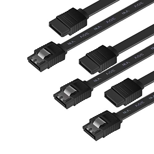 SATA Cable III, Benfei 3 Pack SATA Cable III 6Gbps Straight HDD SDD Data Cable with Locking Latch 18 Inch for SATA HDD, SSD, CD Driver, CD Writer - Black