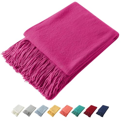 Homiest Decorative Knitted Throw Blanket with Fringe Soft & Cozy Tassel Blanket for Couch Sofa Bed