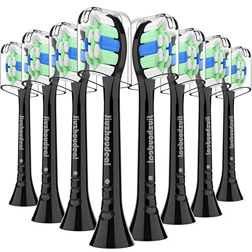 Book Cover Replacement Heads for Phillips Sonicare Toothbrush: Brush Heads Compatible with Philips Sonicare W2 Diamondclean HX6063/65 and Other Click-on Electric Toothbrush Handles, 8 Pack Black