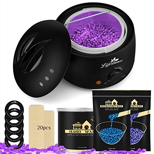 Lifestance Waxing Kit, Hair Removal Wax Warmer for Coarse Hair