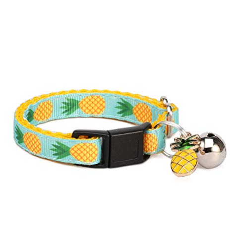WAAAG Pet Supplies, (Tropical Pineapple) Cat Collar, Dog Collar, Cat Leash, Dog Leash, Small Dog Collar, Medium Dog Collar, Large Dog Collar (Pet Collar, XXS)