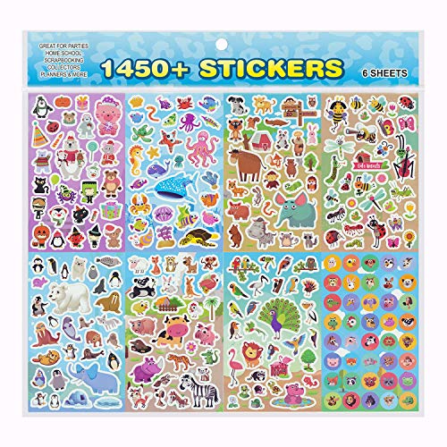 Animal StickersStickers for Kids Assortment Set (1450+ Count)8 Themes Collection for ChildrenTeacher Parent Grandparent Kids Craft School Planners & ScrapbookingPresent Idea for Children