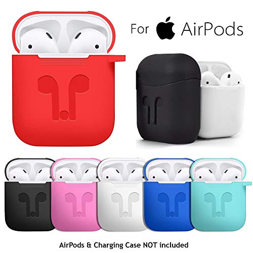 Book Cover WensLTD for AirPods Silicone Case Cover Protective Skin for Apple Airpod Charging Case (Black)