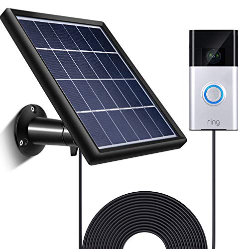 Book Cover SATINIOR Solar Panel Compatible with Ring Video Doorbell 1, Waterproof Charge Continuously, 5 V/ 3.5 W (Max) Output, Includes Secure Wall Mount, 3.6 M/12 ft Power Cable (No Include Camera)