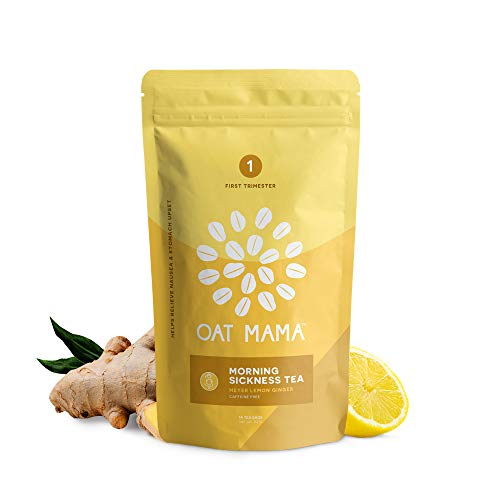 Book Cover Oat Mama Morning Sickness Tea - Meyer Lemon Ginger, for Nausea Relief, Morning Sickness Relief for Pregnant Women, for Pregnancy Nausea, Women-Owned, 28 Cups