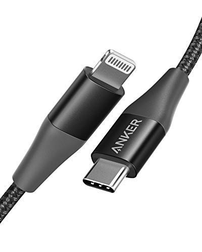 Book Cover Anker USB C to Lightning Cable [3 ft Apple Mfi Certified] Powerline+ II Nylon Braided Cable for iPhone X/XS/XR/XS Max/ 8/Plus, Supports Power Delivery (for use with Type C Chargers)