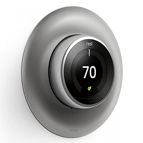 Book Cover elago Wall Plate Cover Designed for Google Nest Learning Thermostat (Stainless Steel Color) - Compatible with Nest Learning Thermostat 1st/2nd/3rd Generation [US Patent Registered]