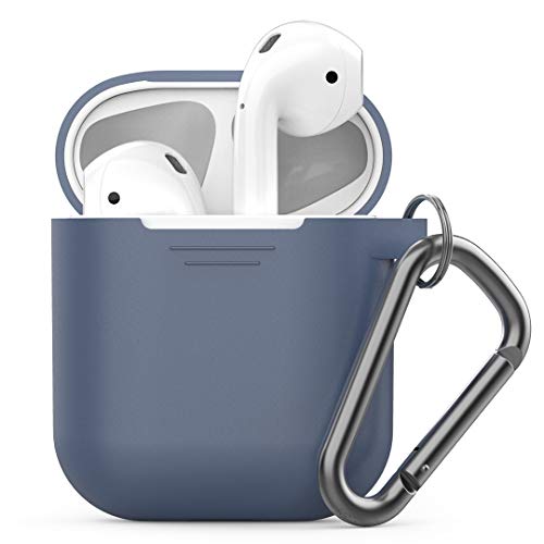 PodSkinz Keychain AirPods Case with Carabiner Compatible with Apple Airpods 1 & AirPods 2 [Front LED Not Visible] (Cobalt Blue)