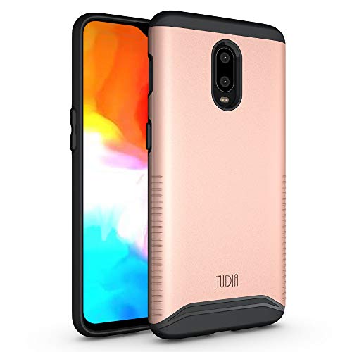 Book Cover TUDIA Dual Layer Fit Designed for OnePlus 6T Case, [Merge] Rugged Hard Back Heavy Duty Slim Protective Phone Case Cover for OnePlus 6T (Rose Gold)