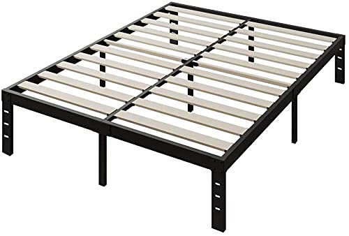Book Cover ZIYOO 14 Inch Platform Metal Bed Frame/3500lbs Heavy Duty/Strengthen Wooden Slat Support/Mattress Foundation/No Box Spring Needed/Quiet Noise Free, Twin/Twin XL/Full/Queen/King/Cal King (King)