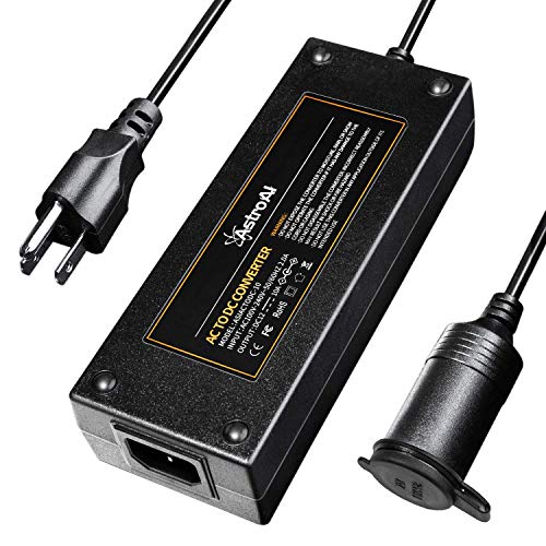 Book Cover AstroAI AC to DC Converter 10A 120W 7.78Ft 110~240V to 12V Car Cigarette Lighter Socket AC DC Power Supply Adapter Transformer for Car Devices