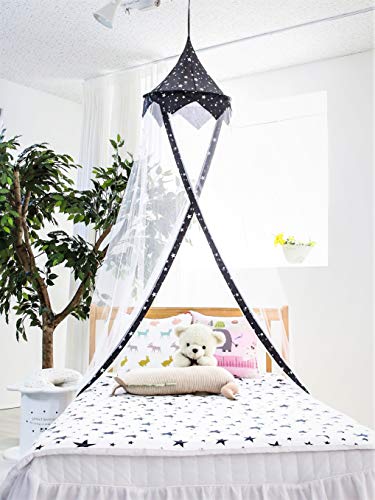 Princess Canopy for Girls Bed â€“ Girlâ€™s Room Baldachin â€“ Anti-Mosquito Canopy for Kids Bed â€“ White Mosquito Net for Girls â€“ Baldachin Bed - Ideal Decorating for Toddler Bedroom