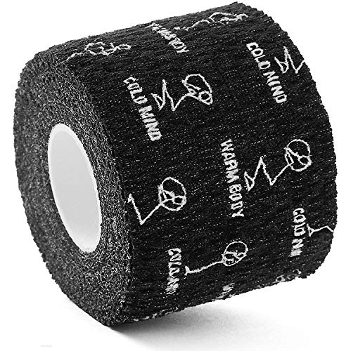 WARM BODY COLD MIND Premium Lifting Thumb Tape for Weightlifting, Powerlifting & Strength Deadlift Training - Hook Grip Tearable Elastic Cotton Sweat Proof and Breathable (White 4 Rolls)