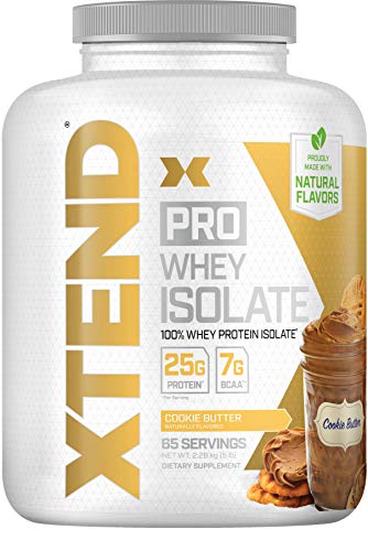 Book Cover XTEND Pro Protein Powder Cookie Butter | 100% Whey Protein Isolate | Keto Friendly + 7g BCAAs with Natural Flavors | Gluten Free Low Fat Post Workout Drink | 5lbs