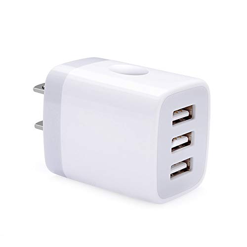 Book Cover Charging Block, Hootek 3-Multi Port USB Charger 3.1A Wall Charger Power Plug Charger Cube Charging Brick Compatible for iPhone XR/XS/X/8/7 Plus, iPad, Samsung, LG, HTC, BlackBerry, Motorola, Kindle