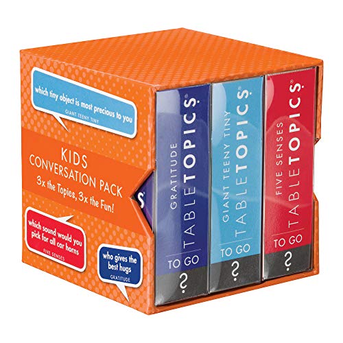 Book Cover TableTopics Kids Conversation Pack - 120 Conversation Starters for Kids and Parents. Great for Family Road Trips, Bonding, and More Conversation Cards, Fun Family Game