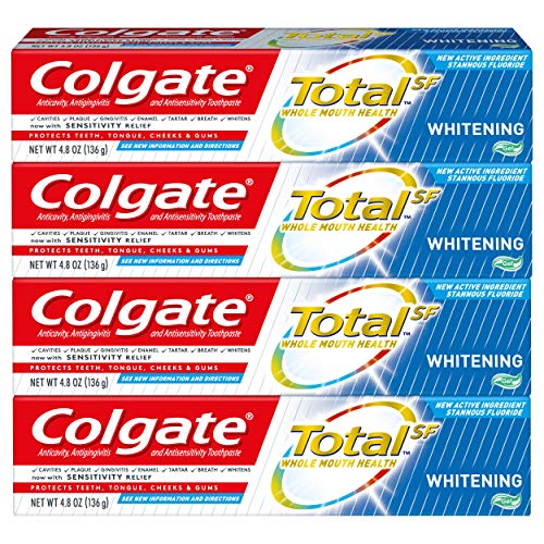 Book Cover Colgate Total Whitening Gel Toothpaste - 4.8 ounce (4 Pack)