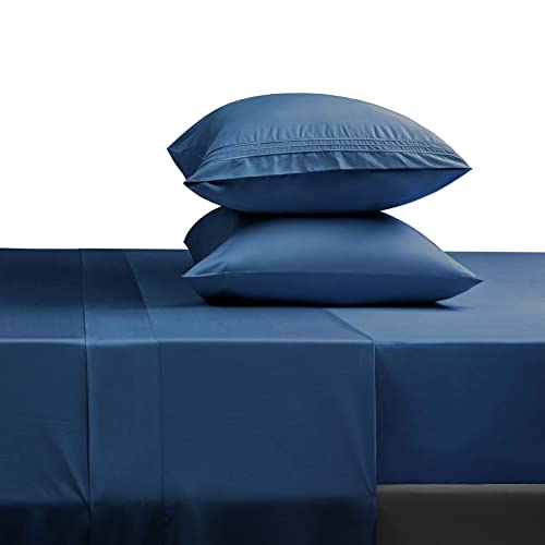 Book Cover Sonoro Kate Bed Sheet Set Super Soft Microfiber 1800 Thread Count Luxury Egyptian Sheets 16-Inch Deep Pocket Wrinkle-4 Piece(Queen, Navy Blue)