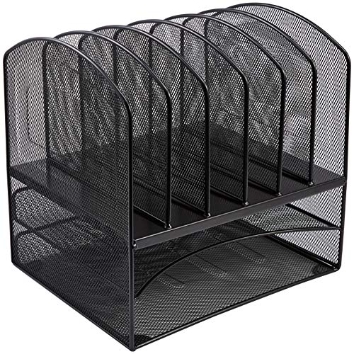 Book Cover AmazonBasics Mesh Six Slot File Storage Office Organizer with Double Tray