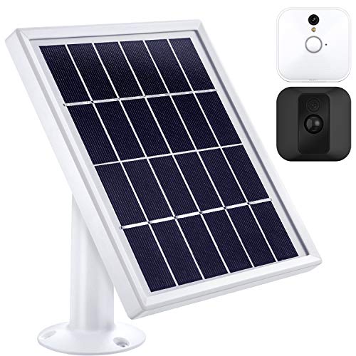 Book Cover Solar Panel Compatible with Blink XT XT2 Outdoor/Indoor Security Camera and an Adjustable Mount, 12 Feet/ 3.6 m Cable, Supply Power Continuously by Solar Panel (White)