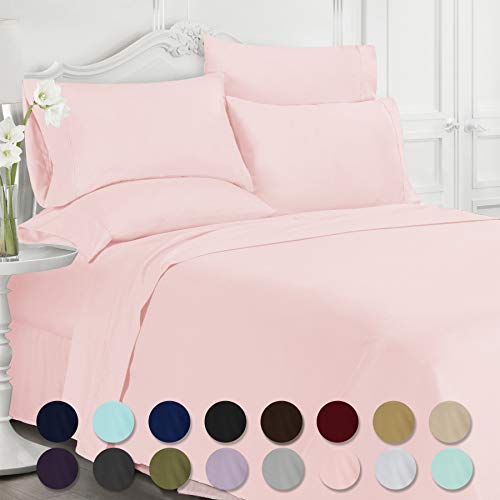 Swift Home Premiere 1800 Collection Brushed Microfiber - 4 Piece Sheet Set(Includes 1 Bonus Pillowcase), Twin, Rose Blush