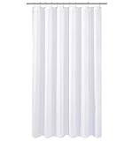N&Y HOME Extra Long Fabric Shower Curtain or Liner 84 inches Height, Hotel Quality, Washable, Water Repellent, Diamond Patterned White Bathroom Curtains with Grommets
