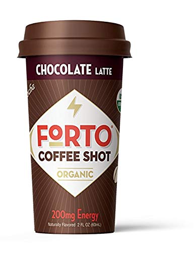 Book Cover FORTO Coffee Shot - 200mg Caffeine, Chocolate Latte, Ready-to-Drink on the go, High Energy Cold Brew Coffee - Fast Coffee Energy Boost, Single Bottle Sample