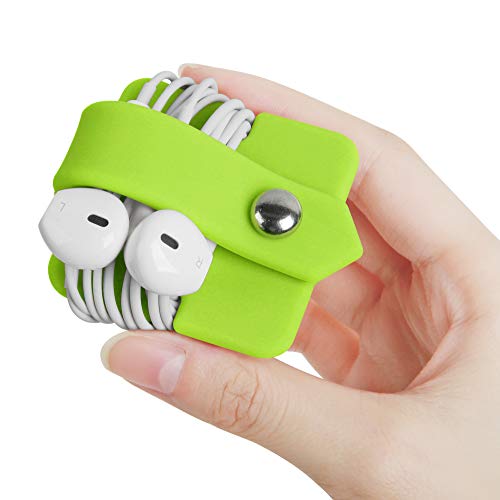 ELFRhino Cord Organizer Earbuds Holder Earphone Wrap Earphones Organizer Headset Headphone Earphone Wrap Winder Cord Manager Cable Winder Green